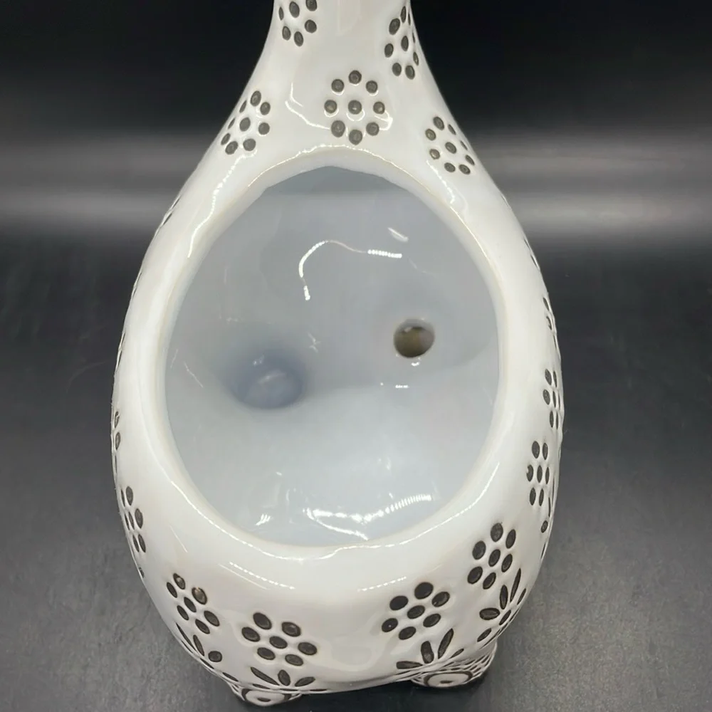 NWT Pier 1 White Ceramic Llama Planter Decorative Trinket Holder 8”